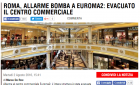 罗马EUROMA2大商城拉响了炸弹警报，所有人被紧急疏散!